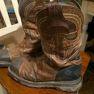 Justin vibram steel toe work boots